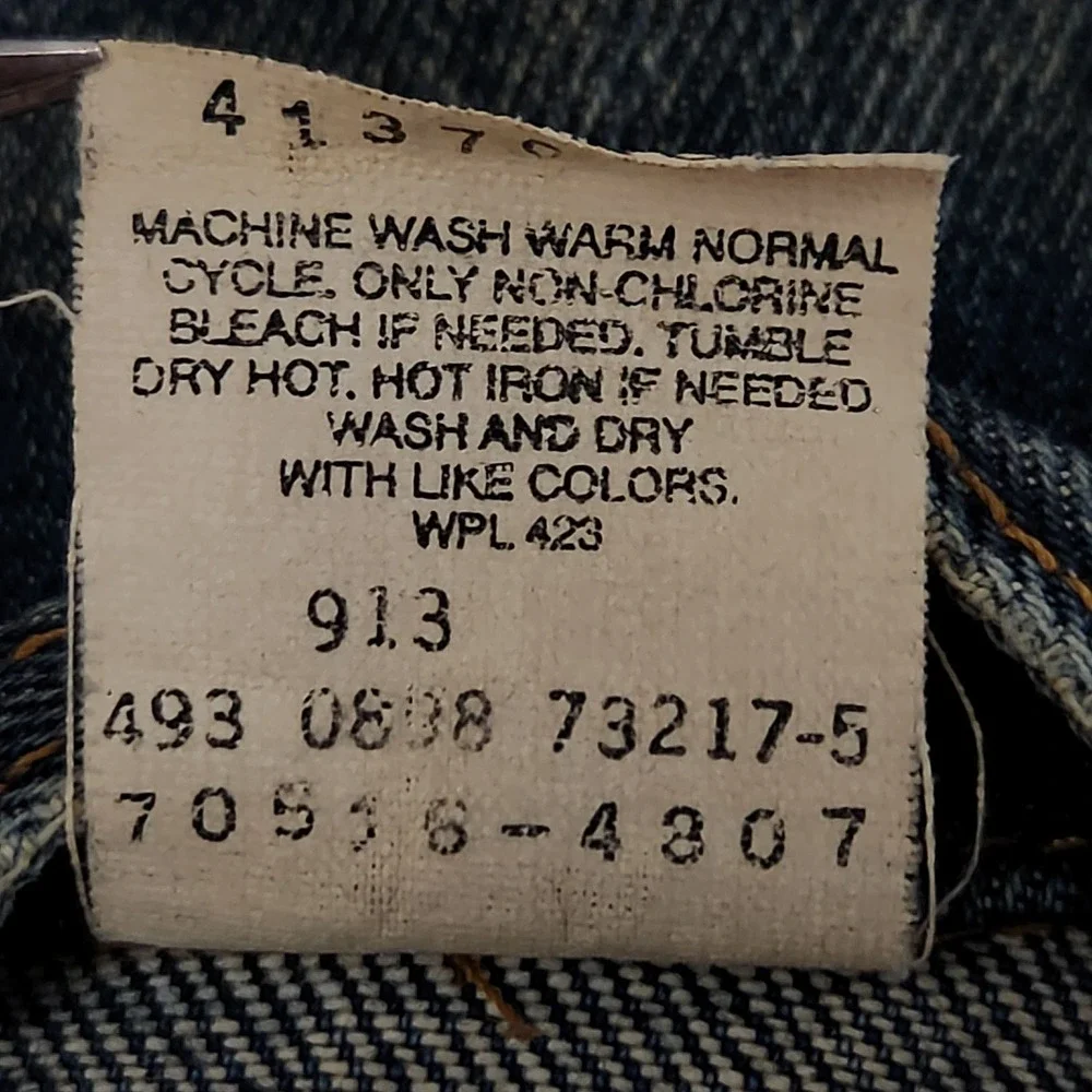 Levis 70516-4807 Denim Trucker Jacket Mens XXL Blue Medium Wash Vintage 90s - Picture 5 of 9